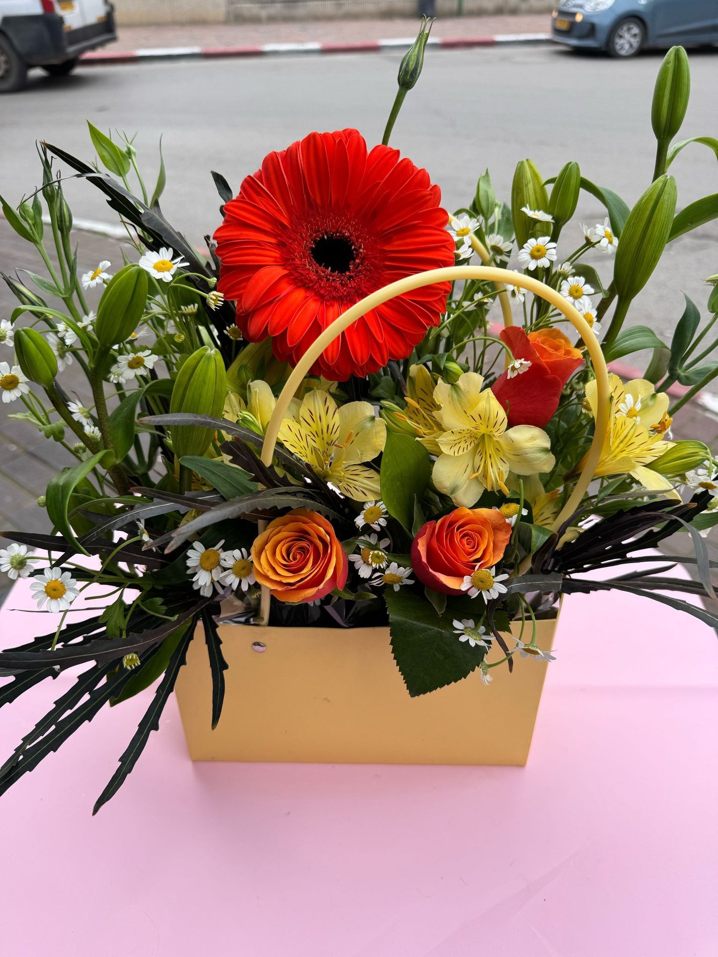 מארז גרברה כתום