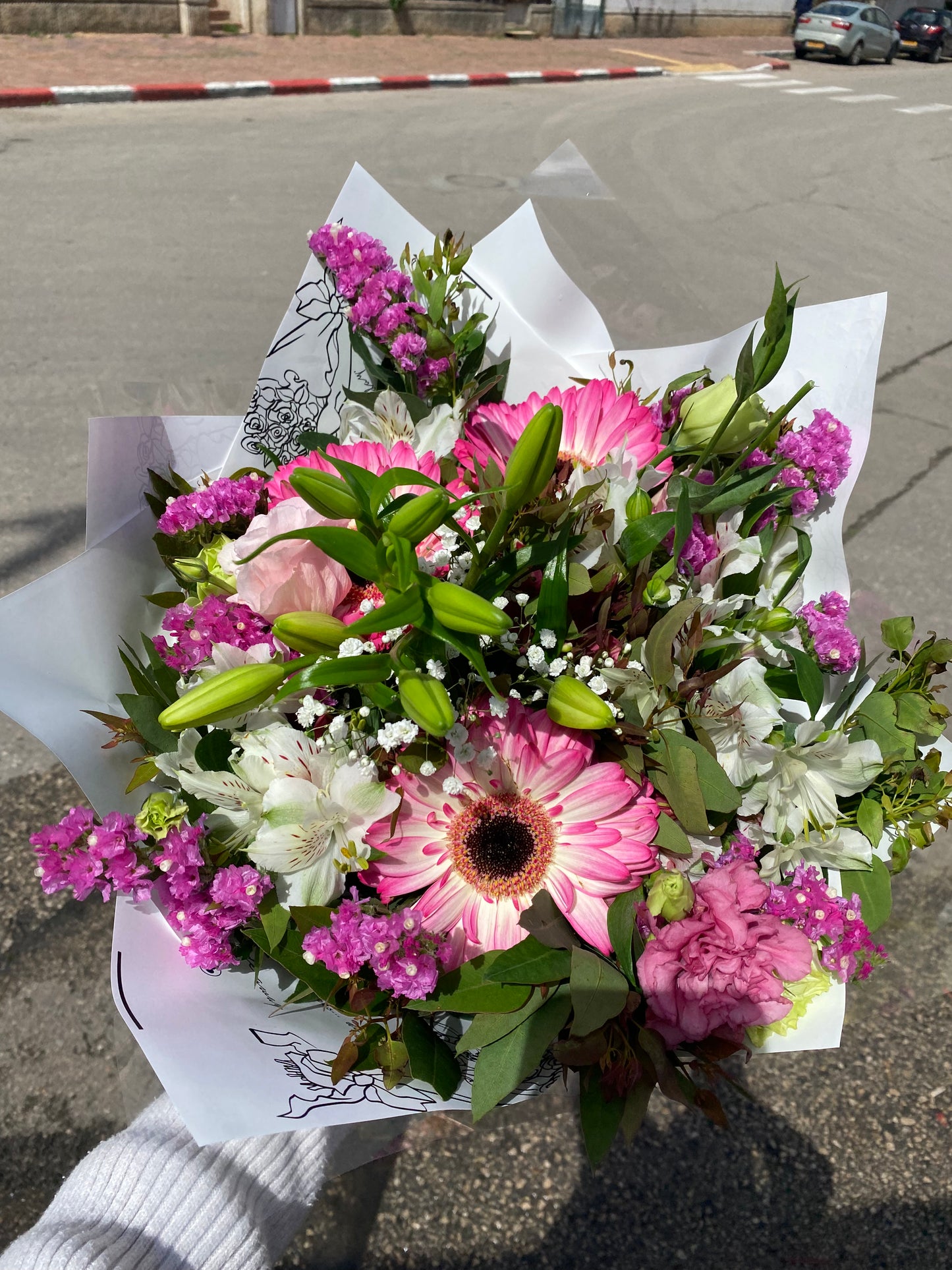 זר פריחה ורודה