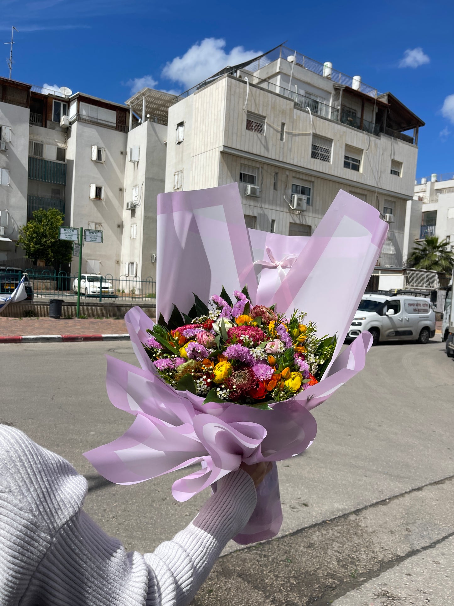 זר פפיון ורוד